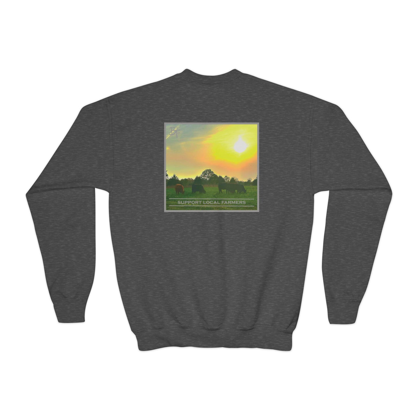 Support Local Farmers Kids Crewneck Sweatshirt