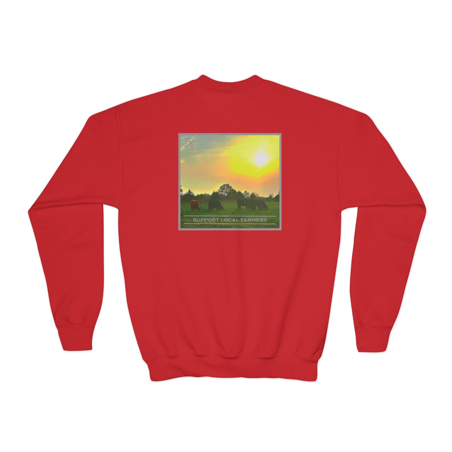 Support Local Farmers Kids Crewneck Sweatshirt