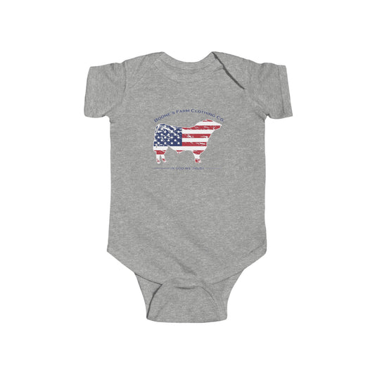 American Flag BFCC Bull Onesie