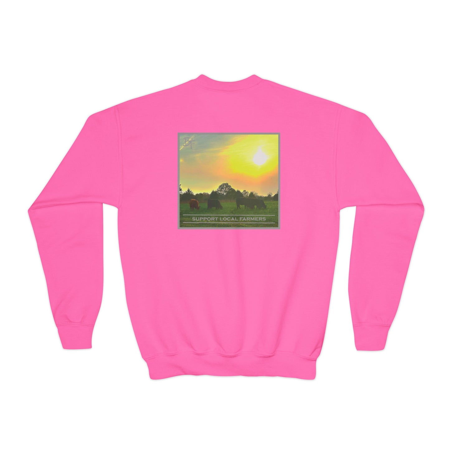 Support Local Farmers Kids Crewneck Sweatshirt