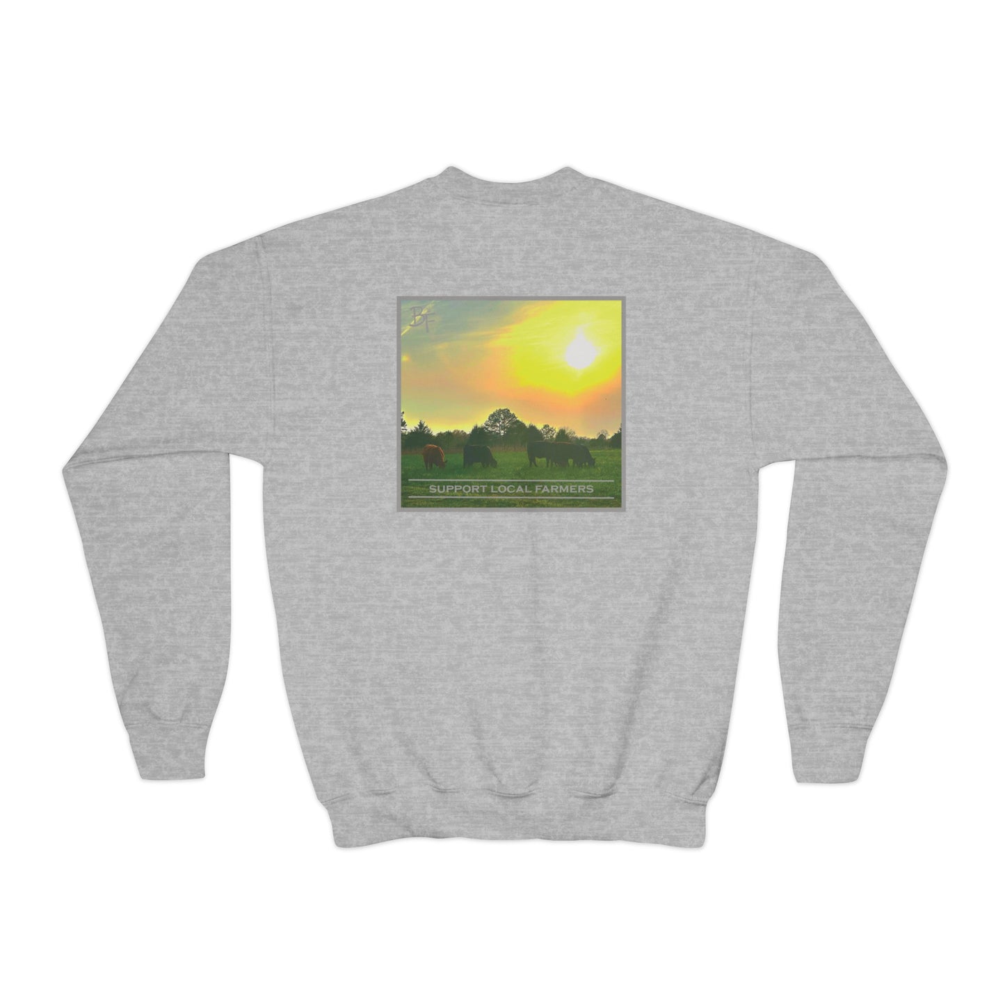 Support Local Farmers Kids Crewneck Sweatshirt